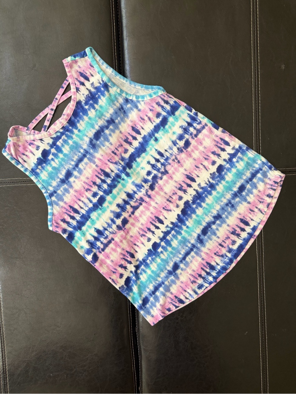 Place - Girls Tie-Dye Strappy Tank - Pink, Blue, Teal